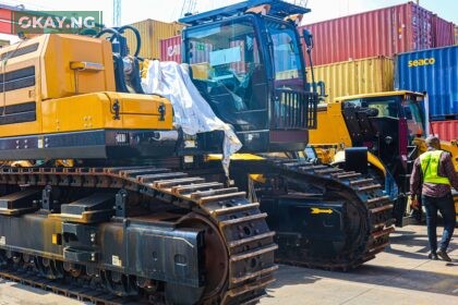 A cross-section of the $200m Kano-Maradi Rail Project Equipment being handled by Ports & Cargo Handling Services Limited, a subsidiary of SIFAX Group