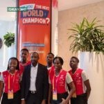 DG NITDA, Kashifu Inuwa in a group photograph with the Six Nigerian Students who participated at the Microsoft Office Specialist World Championship (MOSWC) du4ing the Council on Global Partner Summit held at Orlando, Florida, United States of America.