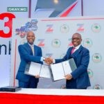 R-L: Group Managing Director/CEO of Zenith Bank Plc, Dr. Ebenezer Onyeagwu and the Secretary-General of the AfCFTA Secretariat, His Excellency Wamkele Mene during the signing of a Memorandum of Understanding (MoU) between Zenith Bank Plc and AfFCTA for the development of a smart portal, at the 8th Annual Edition of the Zenith Bank International Trade Seminar on Non-Oil Export held at the Civic Centre, Victoria Island, Lagos, yesterday.