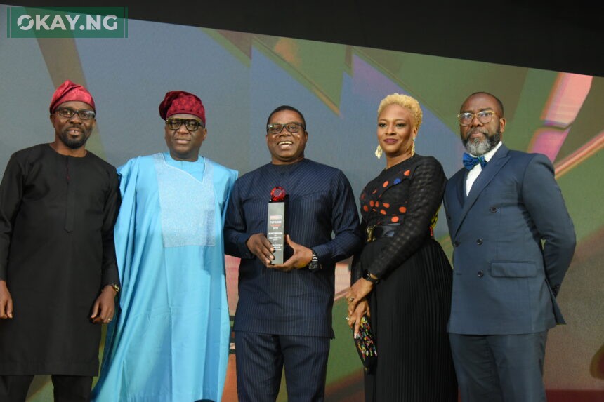 Chief Operating Officer (COO), Seplat Energy Plc, Samson Ezugworie flanked by Director External Affairs & Sustainability, Chioma Afe; Head Compliance (Operations & Market), Adebowale Eboda (left) and Senior Manager Business Finance, Adetaiwo Osindero; and Manager Corporate Communications, Stanley Opara (right), at The BusinessDay Top 25 CEOs Awards where CEO Seplat Energy, Mr. Roger Brown was recognised for Excellence and Business Leadership in Lagos on Saturday