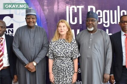 L-R: Country Manager and Managing Director, LM Ericsson Nigeria Limited, Peter Ogundele; Executive Vice Chairman/Chief Executive Officer, Nigerian Communications Commission (NCC), Prof. Umar Danbatta; Swedish Ambassador to Nigeria-Ghana and Cameroon, Annika Hahn; Executive Commissioner, Technical Services, NCC, Ubale Maska and Director, Special Duties, NCC, Dr. Ikechukwu Adinde at the workshop engagement for regulators in the West African region organized by Ericsson and Swedish Programme for ICT in Developing and Emerging Regions (SPIDER) at the NCC’s Annex Office, Mbora, Abuja.