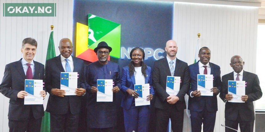 Heads of the NCDMB, NNPC Ltd and five international oil and gas companies after signing the Service Legal Agreement on reducing contracting cycle to 6 months