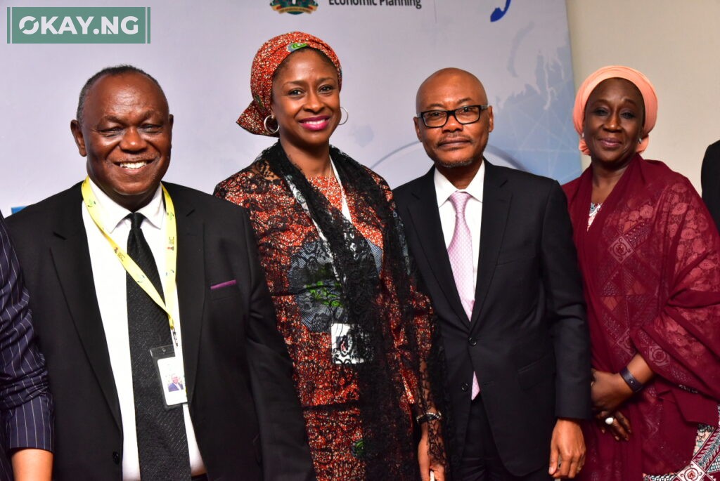 L-R: Consultant, ECOWAS Common Investment Market, Prof. Jonathan Aremu; Executive Secretary/CEO, Nigerian Investment Promotion Council, Aisha Rimi (who represented the Minister of Trade and Investment); Group Managing Director, Dangote Industries Limited, Olakunle Alake; former Minister of State for Trade and Investment, Aisha Abubakar, and Member of the Panel session, Ambassador Fred Agah at the ongoing 29th Nigerian Economic Summit in Abuja on 23rd October 2023