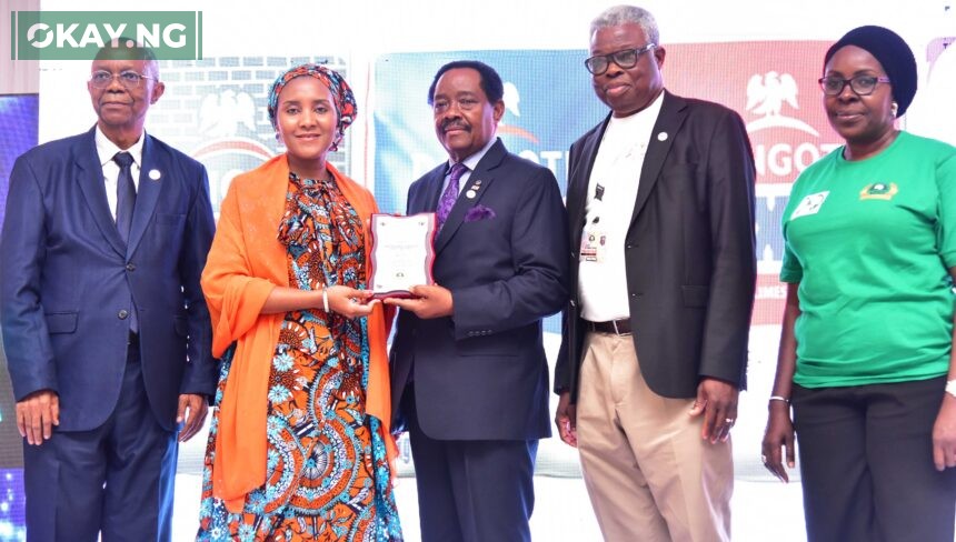 L-R: Deputy President, Lagos Chamber of Commerce and Industry (LCCI), Gabriel Idahosa; Group Executive Director, Commercial Operations, Dangote Industries Limited, Fatima Aliko Dangote; President, Lagos Chamber of Commerce and Industry (LCCI), Asiwaju Michael Olawale Cole; Vice President, LCCI and Chairman, Trade Promotion Board, Engr. Leye Kupoluyi; Director-General, LCCI, Chinyere Almona during the Dangote Industries Special Day at 2023 Lagos International Trade Fair in Lagos, on Wednesday, November 8, 2023