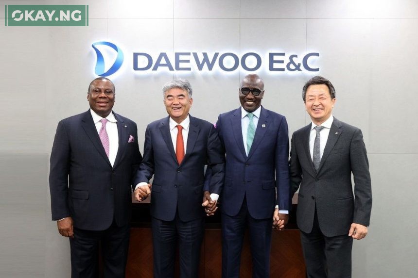 Chief Joseph Penawou- Country Chairman, Daewoo E&C Nigeria, Mr. Wonju Jung- Group Chairman Daewoo E&C, GCEO NNPC Ltd., Mr. Mele Kyari and Mr. Jungwan Baek- CEO & President Daewoo E&C