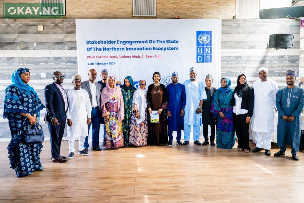 DG NITDA, Kashifu Inuwa Abdullahi, CCIE, flanked by other Stakeholders during a Group Photograph, after Engagement on the State of Northern Innovation Ecosystem.