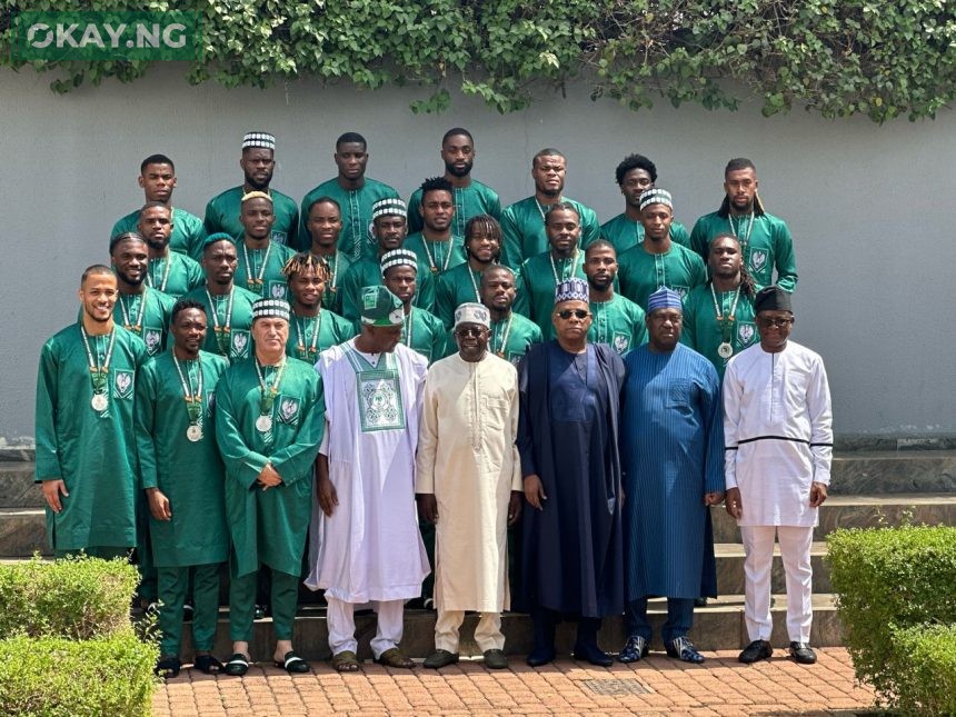 President Tinubu with the Super Eagles of Nigeria