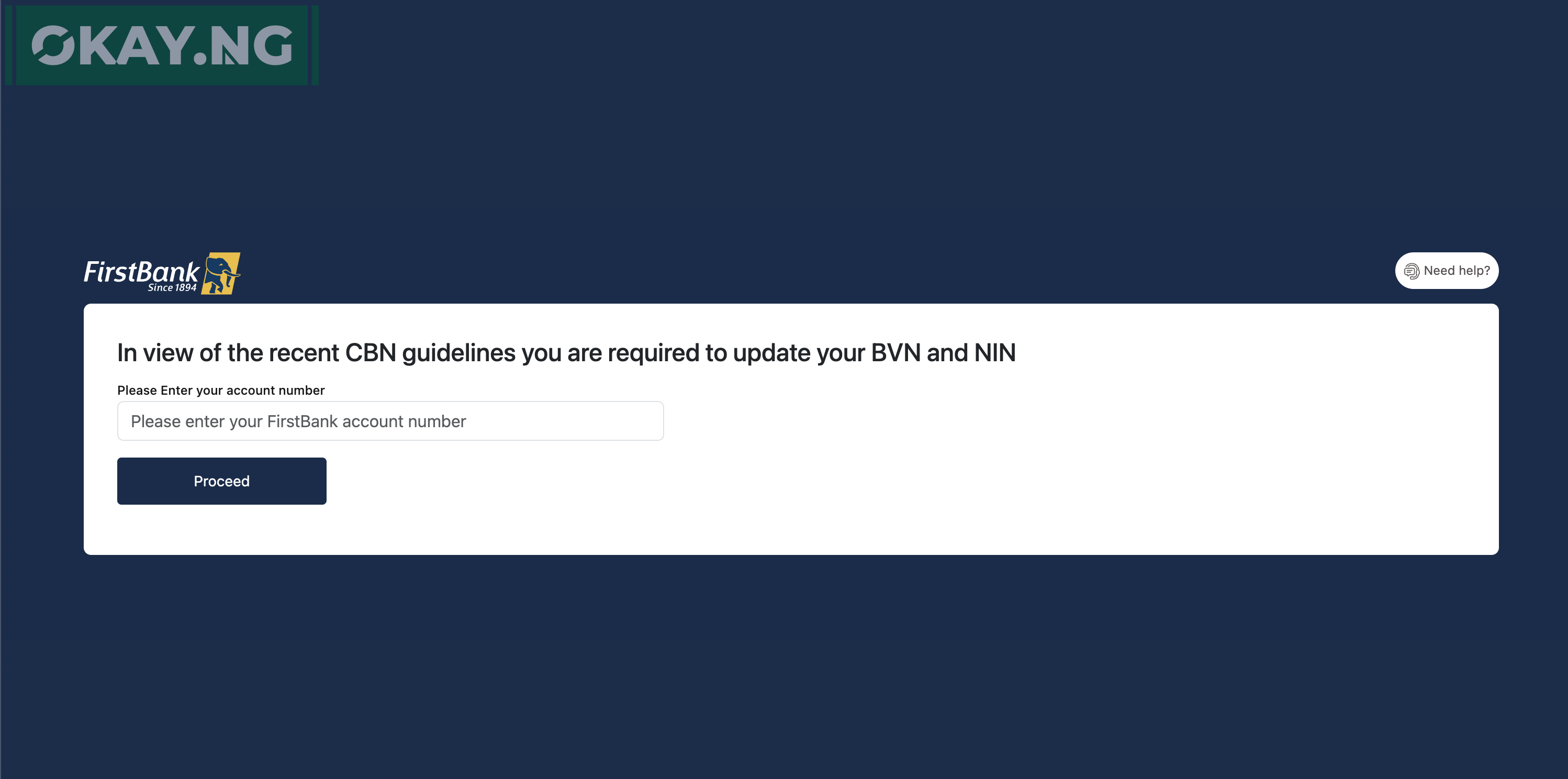 FirstBank Account Linking with NIN & BVN - Step-by-Step Guide • Okay.ng