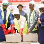 L-R: Dr. Ubon Udoh (MD/CEO, ASR Africa), Mrs. Hadiza Goje (Bursar), Prof. Faruk Adamu Kuta (Vice Chancellor), Prof. Uno Uno (Deputy Vice Chancellor, Admin), Labaran Abubakar (MD, Statelink - Contractor), and Arc. Bako Ismail (Consultant for the Project) at the groundbreaking ceremony which held today.