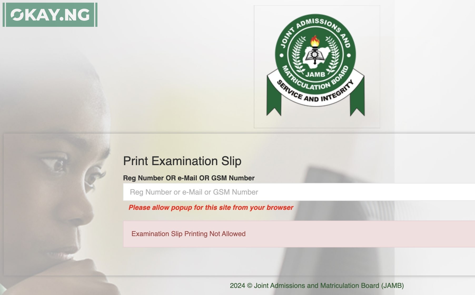 Reprinting Of JAMB Slip 2024 Made Easy Here S How Okay Ng   JAMB Reprint Portal Okay Ng 