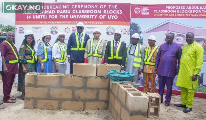 A cross-section of the University of Uyo’s management at the groundbreaking ceremony with Dr. Ubon Udoh (MD/CEO, ASR Africa) and Prof. Nyaudoh U. Ndaeyo (Vice Chancellor, University of Uyo).