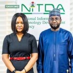 The Director General of the National Information Technology Development Agency (NITDA), Kashifu Inuwa CCIE with the Head of Government Regulation and Public Policy for TikTok Nigeria and West Africa, Mrs Tokunbo Ibrahim during the courtesy visit the agency's Corporate Headquarters in Abuja.