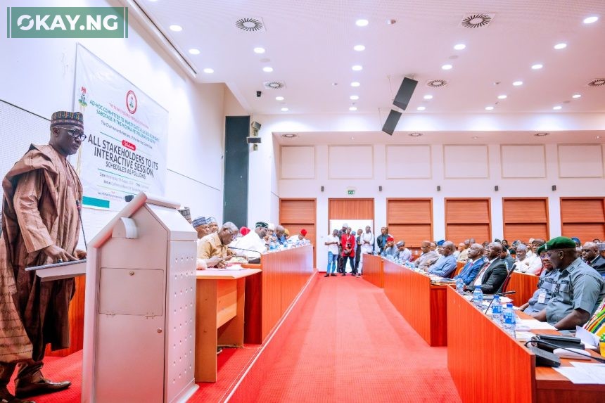 GCEO NNPC Ltd, Mr. Mele Kyari addresses an interactive session of the Senate ad-hoc committee investigating alleged economic sabotage in the Nigerian Petroleum Industry, held at the National Assembly on Wednesday.