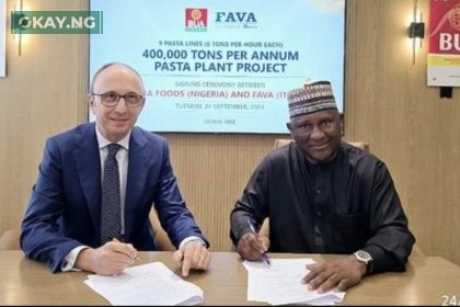 L-R: Mr. Luigi Fava, Chairman FAVA, and Abdul Samad Rabiu, Chairman BUA Foods Plc. during the signing event on Tuesday, 24 September 2024.