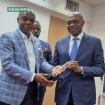 Executive Chairman, Petroleum Technology Association of Nigeria (PETAN), Engineer Wole Ogunsanya (left), presenting the association Award for “Excellence to an Astute and Visionary Technocrat” to the Managing Director, Shell Petroleum Development Company and Country Chair, Shell Companies in Nigeria, Osagie Okunbor, at a ceremony in Lagos recently.