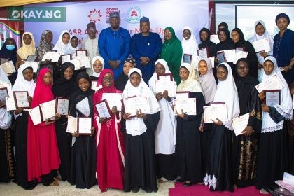 The ASR Africa/Al-Qalam University Mentor MeetUp Mentees at the closeout ceremony held in Al-Qalam University, Katsina State recently with Muhammed Nagasaki (SA to the Katsina Governor on Student Matters), Dr. Ubon Udoh (MD, ASR Africa), Prof. Nasiru Yauri (Vice Chancellor, Al-Qalam University), Professor Amina Muhammad Sani (Deputy Vice Chancellor) and the ASR Team.