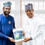 The Director General, Kashifu Inuwa, and management team of National Information Technology Development Agency on a visit to the Executive Secretary of the National University Commission, Chris J Maiyaki, to seek collaboration on digital literacy.