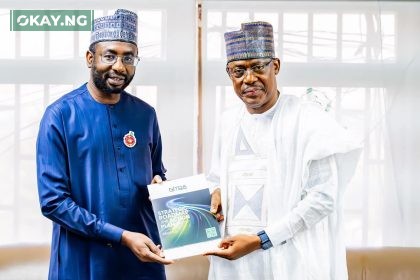 The Director General, Kashifu Inuwa, and management team of National Information Technology Development Agency on a visit to the Executive Secretary of the National University Commission, Chris J Maiyaki, to seek collaboration on digital literacy.