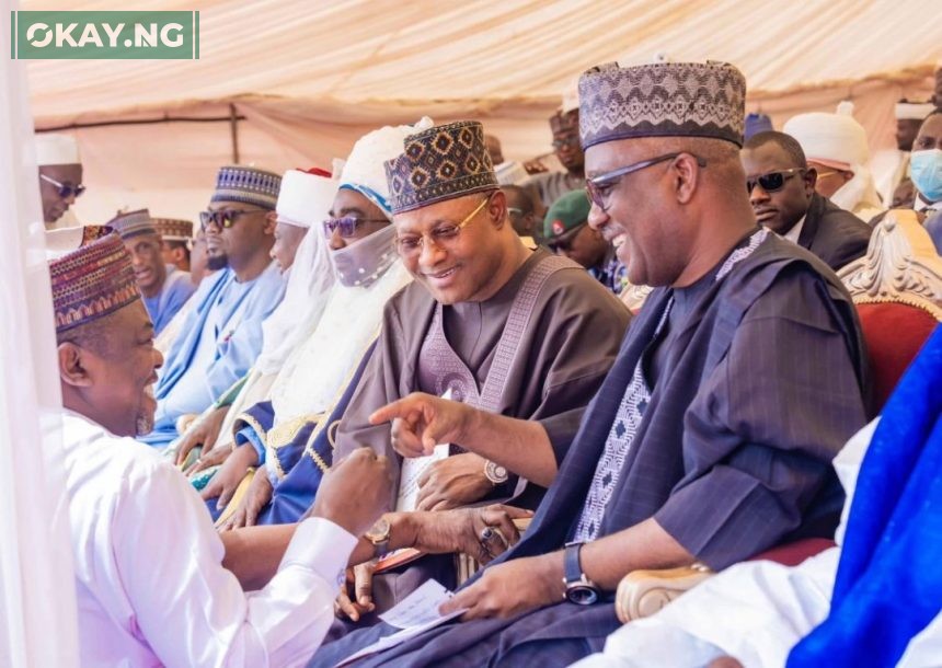 Left: MD/CEO, ASR Africa, Dr. Ubon Udoh; the Emir of Moriki, Zamfara State; the Emir of Zazzau, His Highness, Mal. Ahmed Nuhu Bamalli CFR, LLD; the Governor of Kaduna State, H.E. Senator Uba Sani and the Speaker of the House of Reps, H.E. RT Hon. Tajudeen Abbas, PhD during the groundbreaking ceremony in Zaria, Kaduna State.