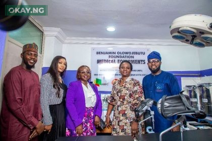 L-R: Adviser, Community Relations, NNPC Upstream Investment Management Services (NUIMS), Usman Mohammed; Head, Social Investment and Performance , Shell Nigeria Exploration and Production Company Limited (SNEPCo) Elohor Abu ; SNEPCo’s Health Manager and Transformation, Dr. Ajike Oladoyin; Deputy Manager, External Relations, Edith Lawson and Dr. Benjamin Olowojebutu during the donation.